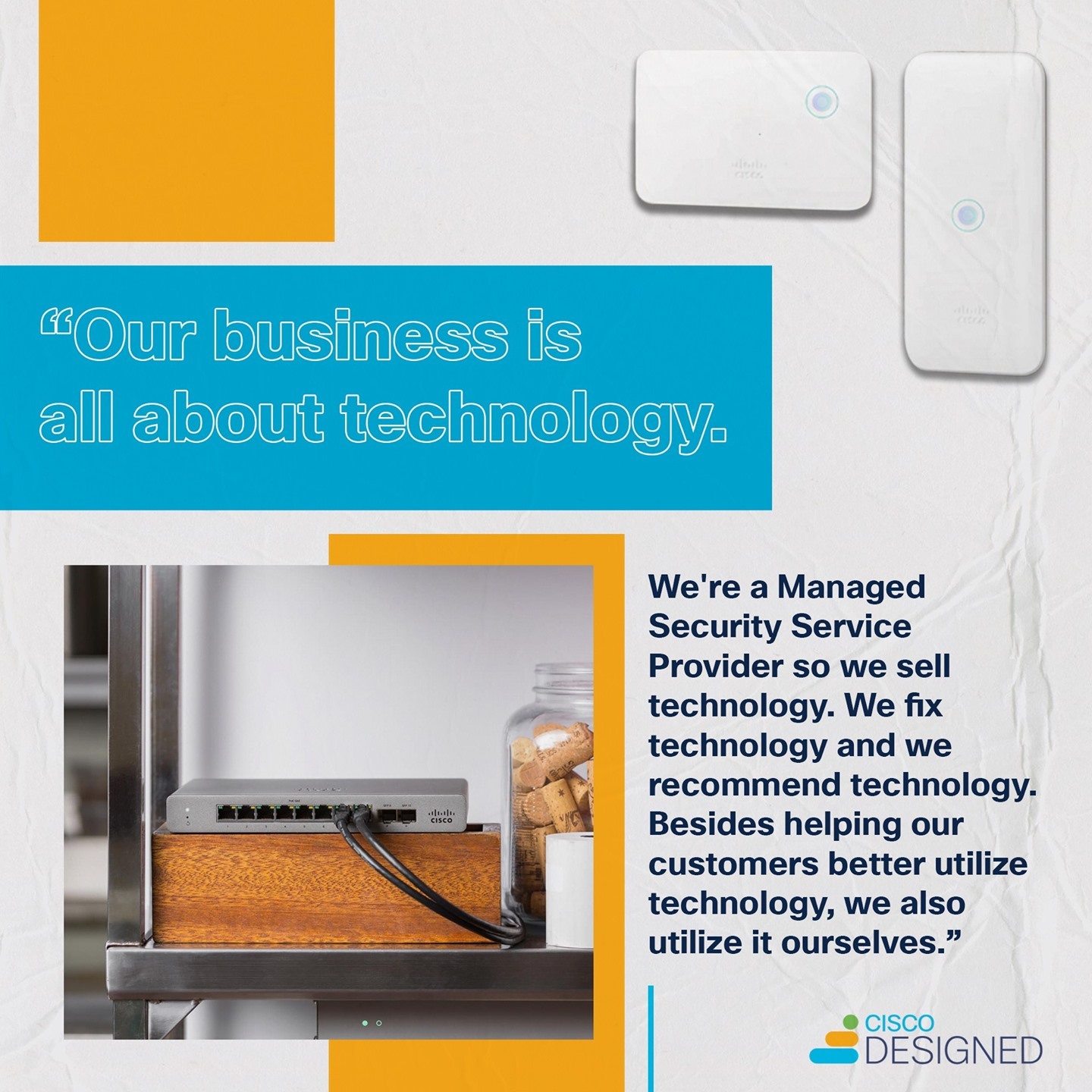 Cisco Designed small business Instagram post