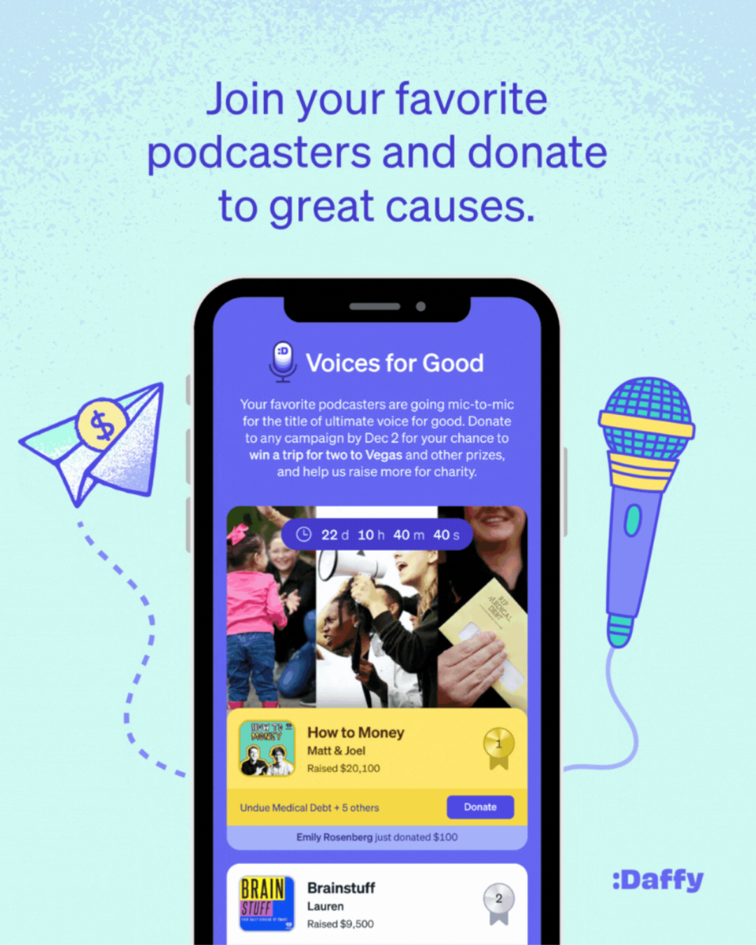 LinkedIn post: Daffy Voices for Good podcast share